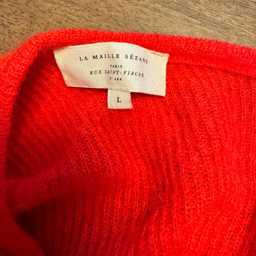 Sezane Vibrant Red Cardigan Sweater